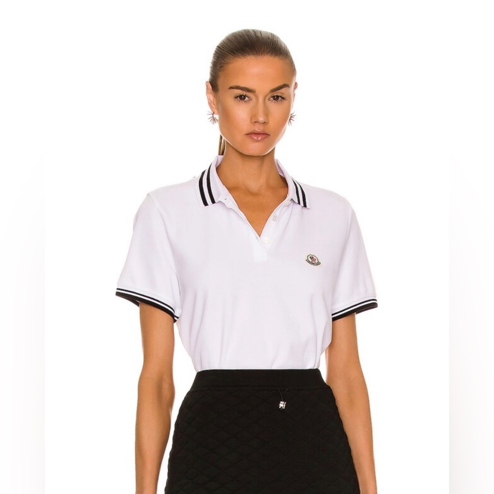 Moncler Women’s Short Sleeve Polo Shirt - White, size XS